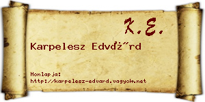 Karpelesz Edvárd névjegykártya